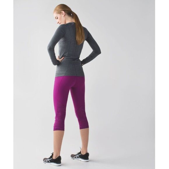 Lululemon Women's Regal Plum Run For Days Crop Capri Leggings Size 12 2599 - Picture 4 of 14
